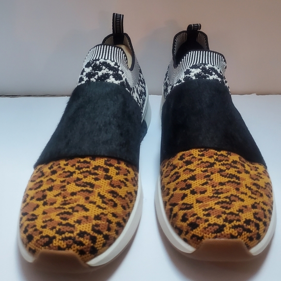 NIB LADIES MARK NASON Leopard Print and Black Abbe Sneakers SZ 9.5 - Picture 3 of 7